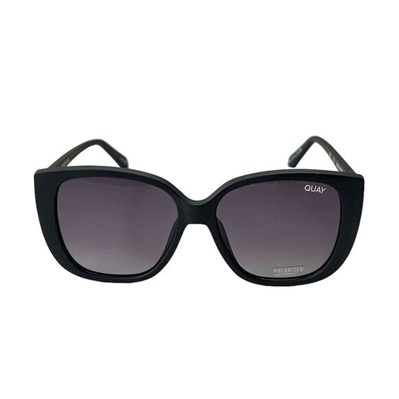 Quay Australia Ever After Medium Sunglasses Black Smoke Polarized - Picture 2 of 8